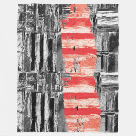Fleece-Decke – abstraktes Design roter Puls Fleecedecke
