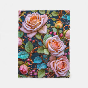 Fleece-Decke (antike Rosen) Fleecedecke