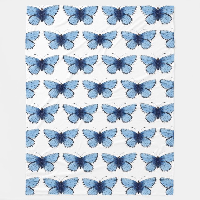 Fleece-Decke - Blauer Schmetterling Fleecedecke (Vorderseite)