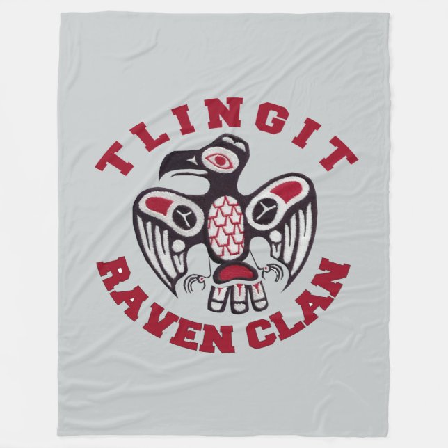 Fleece-Decke des Tlingit-Raben-Clan-60x80 Fleecedecke (Vorderseite)