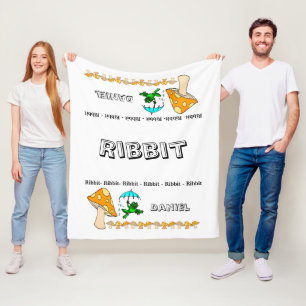 Fleece-Decke Frosch Quaken Pilz Fleecedecke