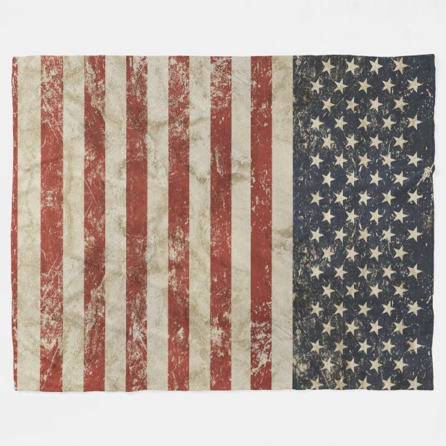 Fleece-Decke mit Flagge von USA Fleecedecke (Vorderseite (Horizontal))