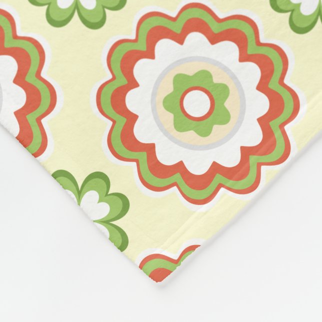 Fleece-Decke mit individuellem Vintage-Blumenmuste Fleecedecke (Ecke)