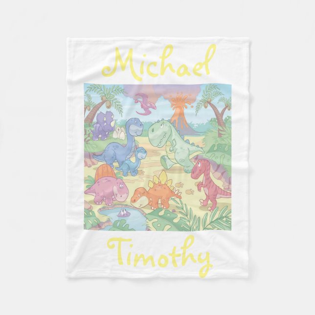 Fleece-Decke/personalisierte Cartoon-Dinosaurier Fleecedecke (Vorderseite)