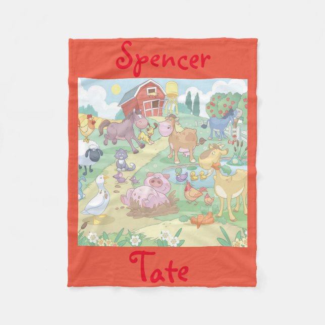 Fleece-Decke/personalisierte Cartoon-Vieh Fleecedecke (Vorderseite)