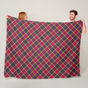 Fleece-Decke - Rot und Gelb Scottish Tartan 2 Fleecedecke