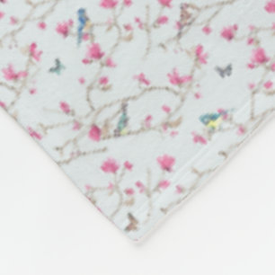 Fleece-Decke - Shabby Chic Blüten Fleecedecke