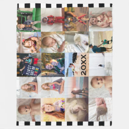 Fleece der Schwarz-weißen Streifen 20 FotoCollage-