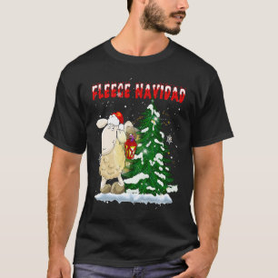 Fleece Feliz Navidad Niedliche Schafe Weihnachten T-Shirt