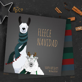 “Fleece Navidad” Chic Funny Quirky Pun Feiertagskarte
