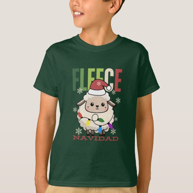 Fleece Navidad Christmas Funny Pun Sheep T-Shirt (Vorderseite)