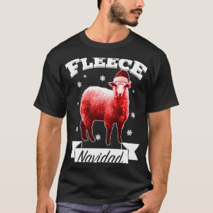 Fleece Navidad Christmas Sheep Lamb Feliz Xmas Pu T-Shirt