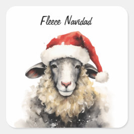 Fleece Navidad Christmas Sheep Sticker