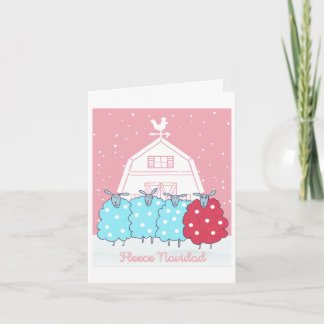 Fleece Navidad Cute Black Sheep Christmas Karte