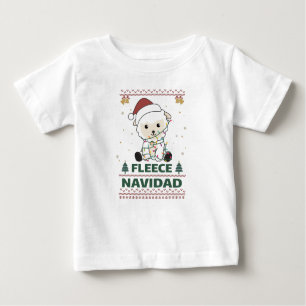 Fleece Navidad - Cute Christmas Sheep Funny Pun Ad Baby T-shirt