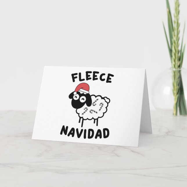 Fleece Navidad Feiertagskarte (Vorderseite)