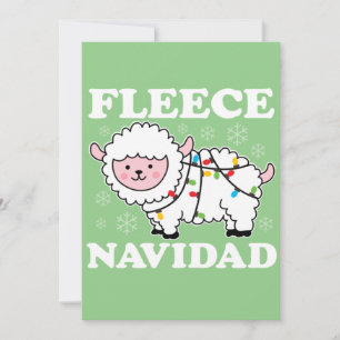 Fleece Navidad Feliz Funny Christmas Kawaii Sheep Einladung