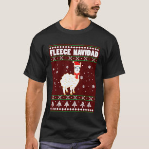 Fleece Navidad Feliz Lama hässlicher Weihnachtspul T-Shirt
