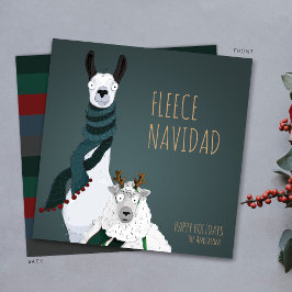 “Fleece Navidad” Funny Chic Quirky Punny Feiertagskarte
