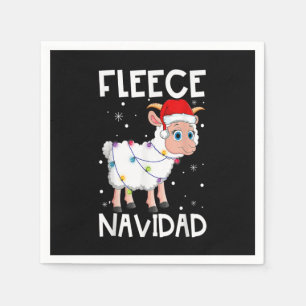 Fleece Navidad Funny Christmas Sheep Feliz Xmas Li Serviette