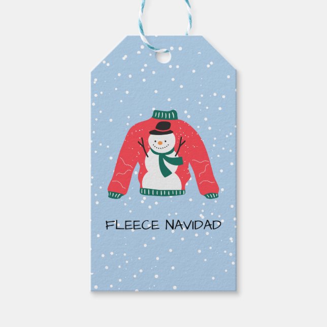 Fleece Navidad - Funny Christmas Sweater Design Geschenkanhänger (Vorderseite)