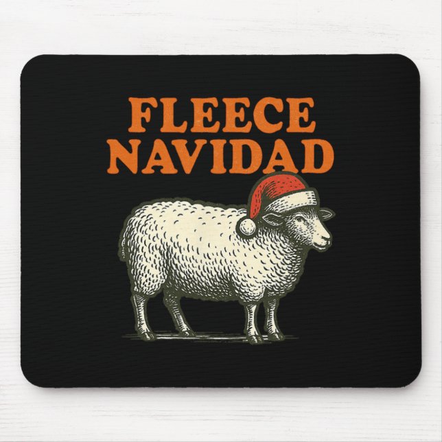 Fleece Navidad Funny Sheep Pub Weihnachtsfeiertag  Mousepad (Vorne)