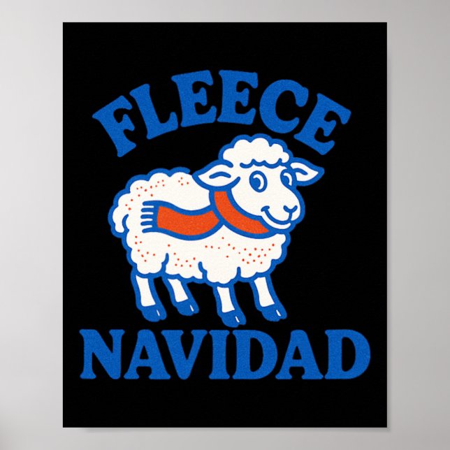 Fleece Navidad Funny Sheep Pub Weihnachtsfeiertag  Poster (Vorne)
