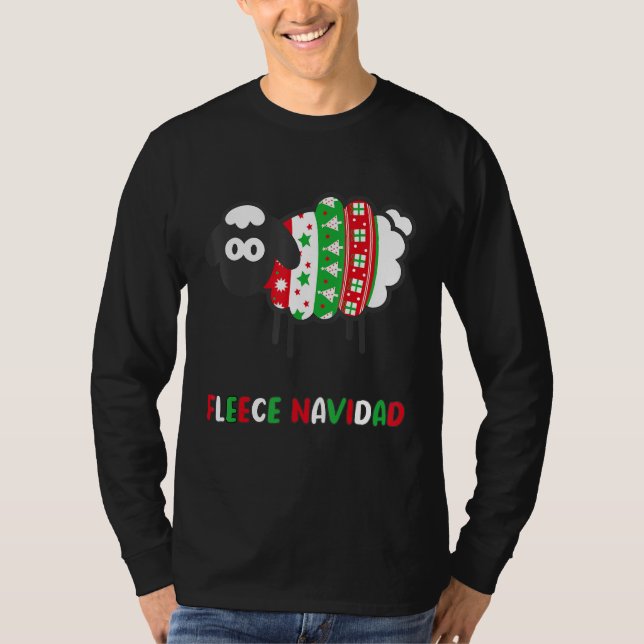Fleece Navidad Funny Spanish Weihnachtspuff mit Ni T-Shirt (Vorderseite)