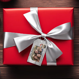 Fleece Navidad Gray Sheep Foto Weihnachtsgeschenk- Geschenkanhänger