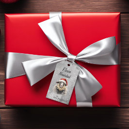 Fleece Navidad Gray Sheep Weihnachtsgeschenk-Tag Geschenkanhänger