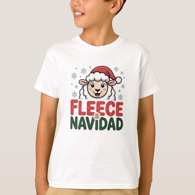 Fleece Navidad Holiday Throw Kissen T-Shirt (Vorderseite)
