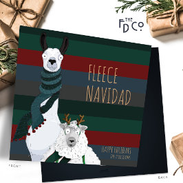 ‚Fleece Navidad‘ | Llama & Sheep Funny Pun Feiertagskarte