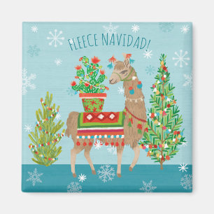 Fleece Navidad Llamas Christmas Magnet