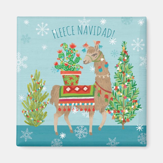Fleece Navidad | Llamas Christmas Magnet (Vorne)