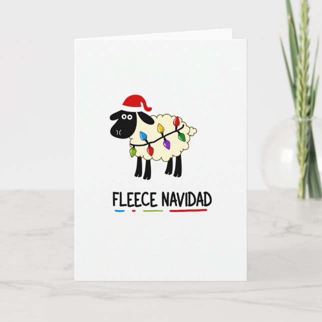 Fleece Navidad Lustige Karte (Vorderseite)