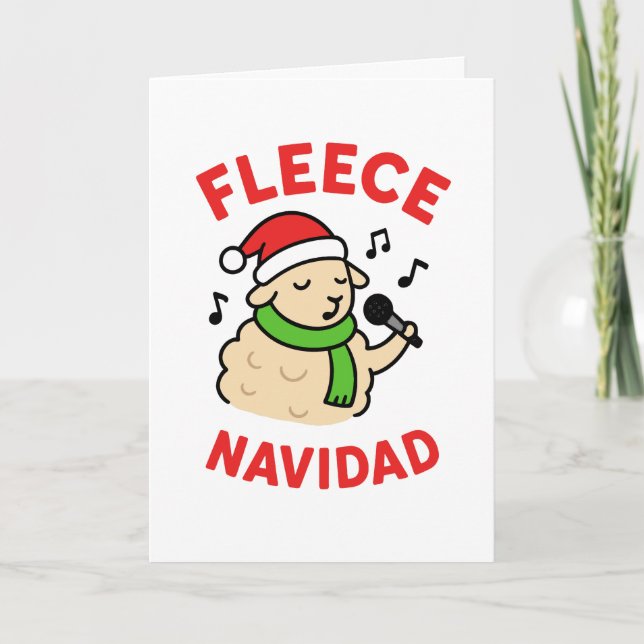 Fleece Navidad - Lustige Weihnachtskarte Feiertagskarte (Vorderseite)