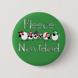 Fleece Navidad lustiger Weihnachtsknopf Button