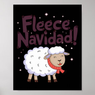 Fleece Navidad Lustiges Weihnachten Schaf Festlich Poster