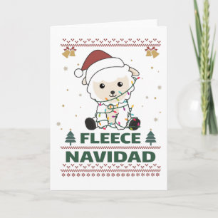Fleece Navidad - Niedliches Weihnachtsschaf Funny  Karte