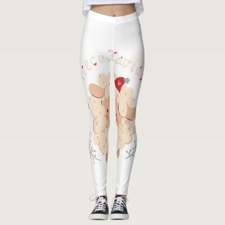 Fleece Navidad, Niedliches Weihnachtsschaf Leggings