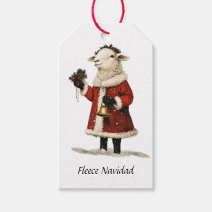Fleece Navidad Schaf Lamm Weihnachtsmann Geschenkanhänger