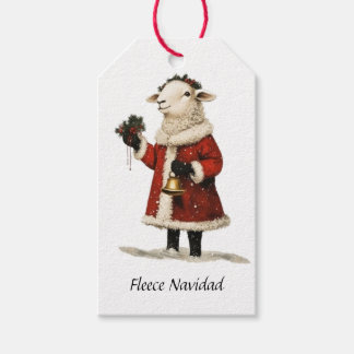 Fleece Navidad Schaf Lamm Weihnachtsmann Geschenkanhänger