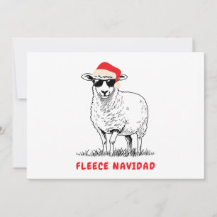 Fleece Navidad Sheep in Sonnenbrille Feiertagskarte