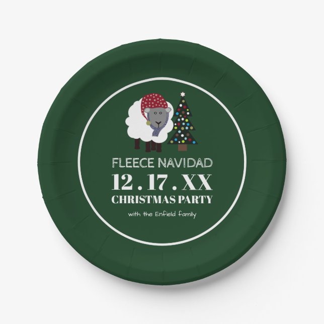 Fleece Navidad, spanischer Stil Weihnachten Pappteller (Vorderseite)