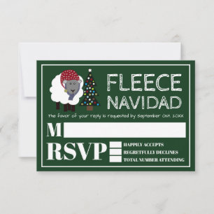 Fleece Navidad, Spanisches Weihnachts-Party UAWG RSVP Karte