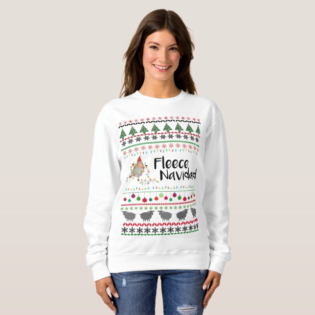 Fleece Navidad Strickjacke Sweatshirt (Vorne ganz)