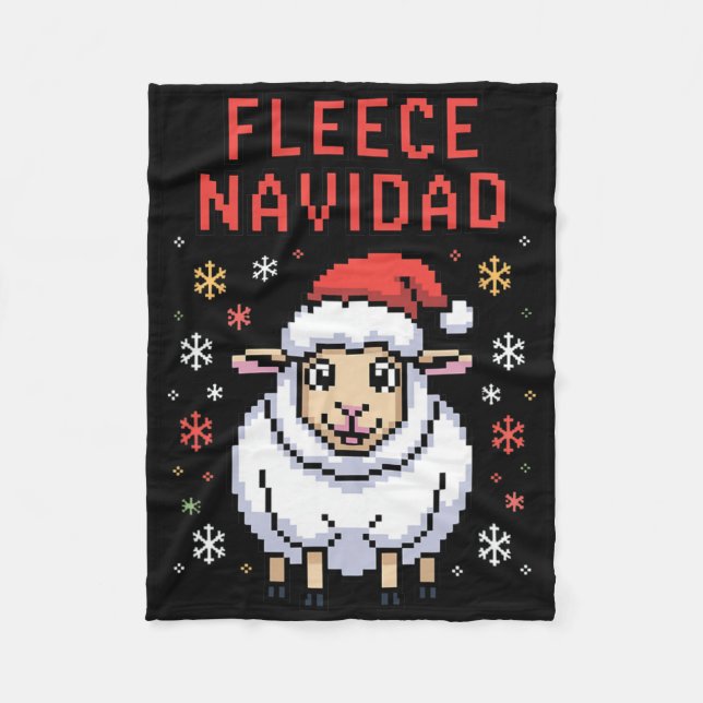 Fleece Navidad Ugly Sweater Funny Christmas Sheep (Vorderseite)