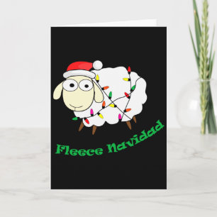 Fleece Navidad - Weihnachtsschaf Langarm Karte