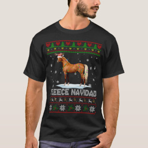 Fleece Navidad Xmas Lichter Santa Rentier Pferd Sw T-Shirt