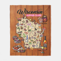 Fleece Throw - Wisconsin Supper Club Karte 